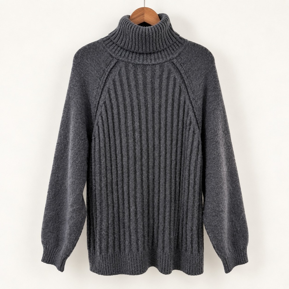 Free People Swim Big City Turtleneck Sweater Womens XS Charcoal Gray